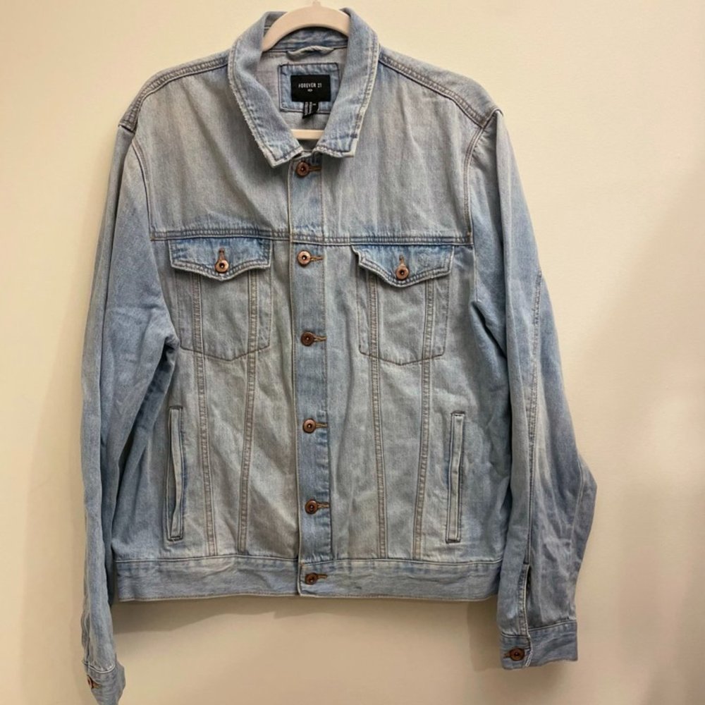 Forever 21 Men's/Unisex Light Wash Blue Denim Jacket